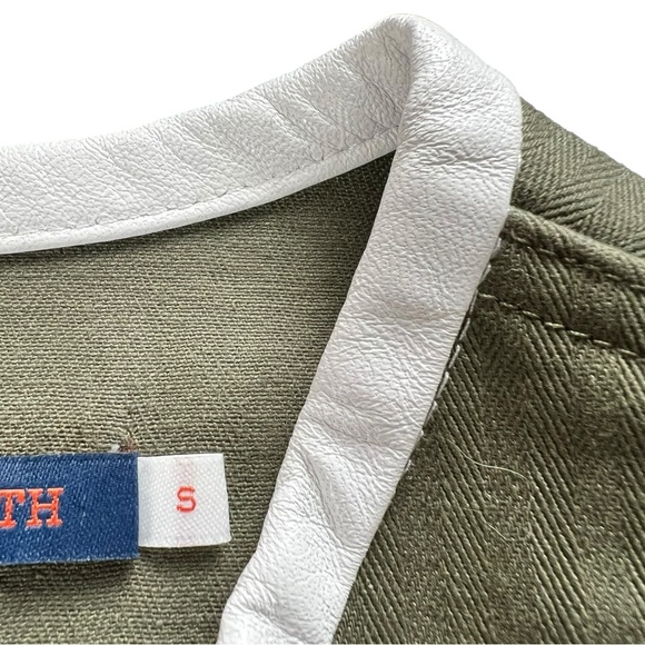 Harvey Faircloth Military Jacket with Leather Trim & Lamb Shearling Cuffs Small - Picture 9 of 17